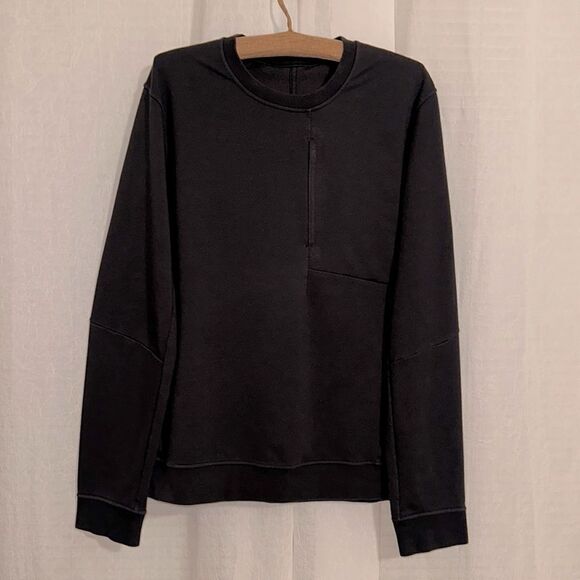lululemon L Men’s Black Crew Pullover Athletic Sweatshirt - Picture 1 of 13